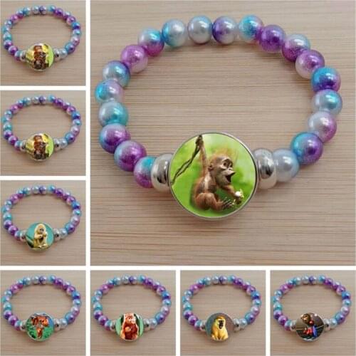 New Ape-Man Wars Planet Bracelet Chimpanzee Monkey Art Doll Bracelet Animal Color Bead Bracelet Gift