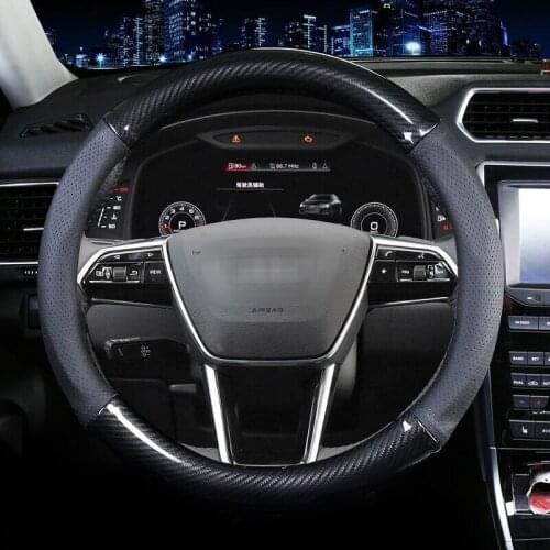 Genuine Leather car steering wheel cover for Ford Fiesta 2008-2013 Ecosport 2013-2016 Custom made auto teering wheel cover