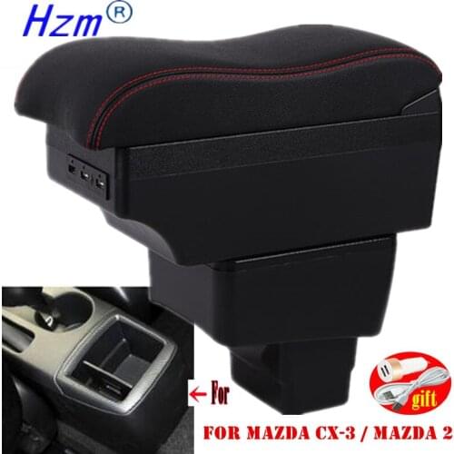For mazda CX-3 Armrest 2018 For mazda 2 skyactiv version cx3 CX-3 Car Armrest Storage box car accessories Charging with USB