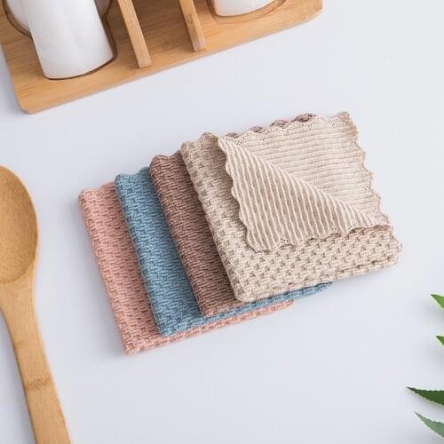 1Pcs Polyester/Nylon Cleaning Towel Anti-grease Cleaning Cloth Multifunction Home Washing Dish Kitchen Supplies Wiping Rags