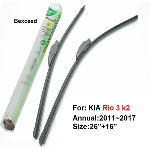 Wiper Blade For KIA Rio 3 k2 26"+16" Bexceed of Car Windshield Wiper Blade For KIA Rio 3 k2 2011~2016