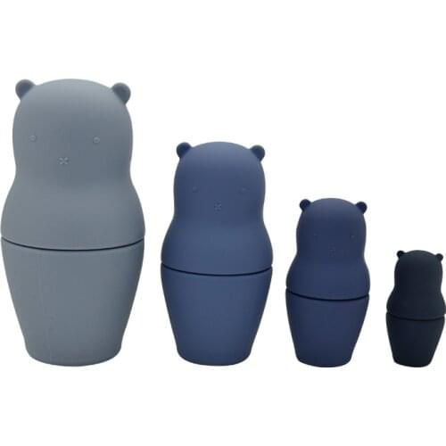 Silicone Matryoshka Toy Baby Intellectual Development Doll Educational Gift Food Grade Teether DIY for Kid BPA Free