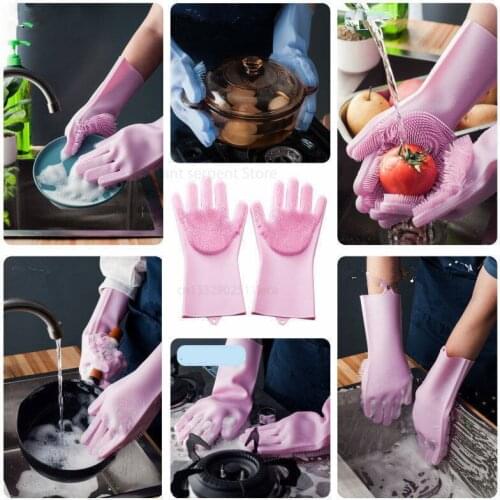 Silicone Gloves Lazy Dishwashing Gloves Multi Purpose Durable Convenient Scrub Brush Cleaning Tools for Home Brush