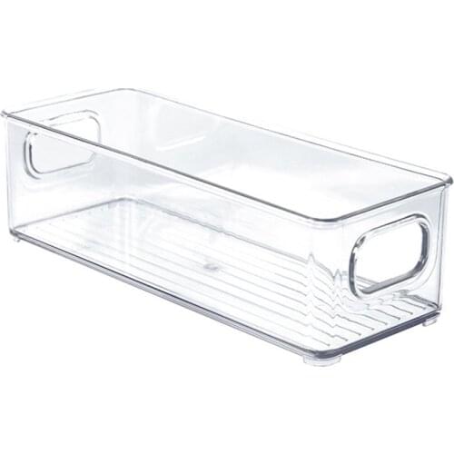 Stackable Plastic Food Storage Bins Refrigerator Organizer With Handles For Pantry Cabinets Clear Plastic Food Storage Rack