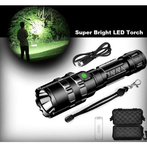 L2 Super Bright LED Torch Flashlight USB Rechargeable Hiking camping lights Outdoor emergency