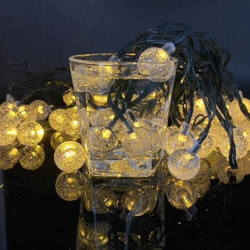 Solar String Lights Outdoor 50 Led Crystal Globe Lights with 8 Modes Waterproof Solar Powered Patio Light for Garden Party Decor