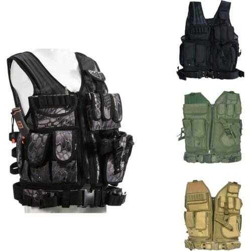 Outdoor Tactical Multifunctional Vest CS Mesh Vest Military Fan Protective Vests Equipment Airsoft Combat Army Training Clothing