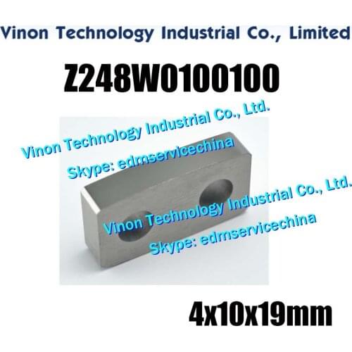 Z248W0100100 Power Feed Contact MA002 4x10x19mm, Z248W0/100100 Upper Current supply A002 for Makino EC-3025.EE-3 Energizing Plat