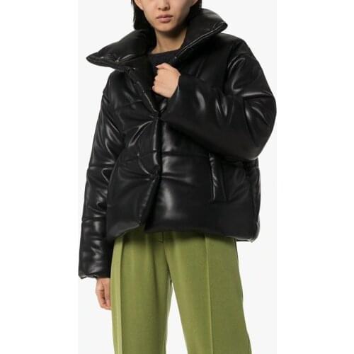 Women Jacket 2020 Winter Imitation Leather Cotton Clothing Bread Clothing Thick High Collar Leather Jacket Women