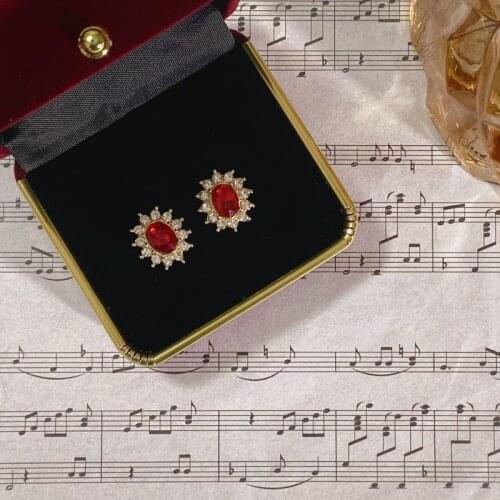 S925 Silver Earrings Women Semi-Precious Stone Fashion Wedding Evening Party Vintage Jewelry Accessories Stud Earrings