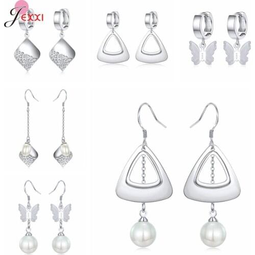 Genuine 925 Sterling Silver Bridal Earrings Newest Models Korean Earrings Fashion Jewelry For Women Wedding Engagement Dating