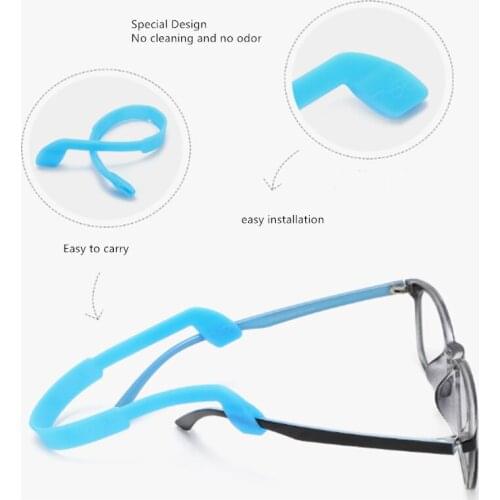 1 PC Adjustable Color Elastic Silicone Eyeglasses Straps Sunglasses Chain Sports Anti-Slip String Glasses Ropes Band Cord Holder