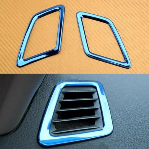 2pcs Blue Car Interior Dashboard Upper Air Vent Outlet Cover Trim Styling fit for Nissan Sentra 2016 2017 2018 2019