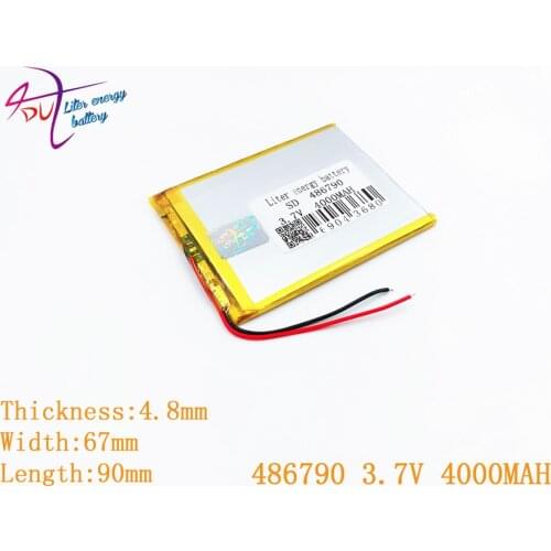 3.7V,4000mAH,[486790] PLIB; polymer lithium ion / Li-ion battery for GPS,mp3,mp4,mp5,dvd,bluetooth,model toy