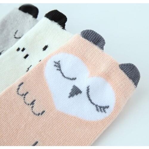 3 styles cotton baby socks baby animal newborn socks baby boy girl floor socks anti-slip Infant socks dog owl cute animal