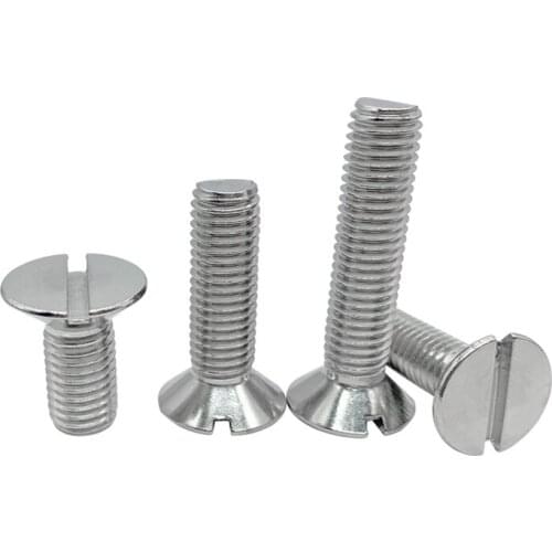 30pcs M4 Slotted flat head screws one word countersunk screw mechanicail bolts stainless steel bolt GB68 6mm-60mm length