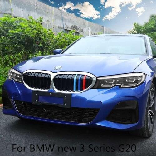 3D Car Front Grille Trim Strips Grill Cover Sticker for BMW G20 2019 2020 2021 New 3 Series M Accessories