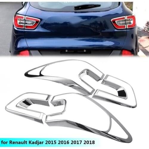 4Pcs Car Tail Light Cover Trim Frame Abs Chrome Decoration For Renault Kadjar 2015 2016 2017 2018 Styling Accessories