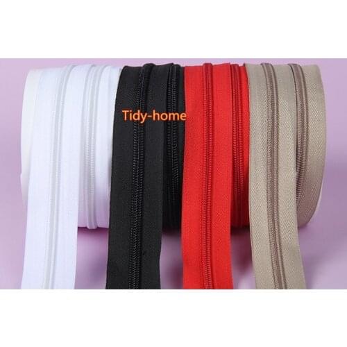 5/10 Meter Strong Nylon Zipper 5# With Zipper Pullers Long Zipper for Quilt Beding Backpack Luggage Bag Home Textile