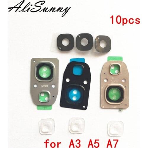 AliSunny 10pcs Rear Back Camera Lens Cover + Glass + Sensor Cover for SamSung A3 A5 A7 A310 A510 Replacement Parts