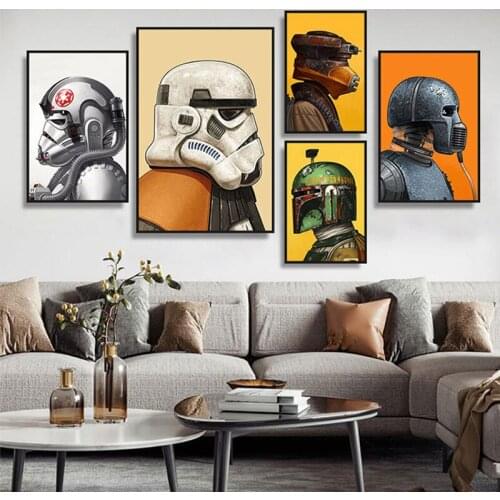 DIY 5D Diamond Painting Star Wars Movie Poster Black Warrior White Soldier Cross Stitch Kit Picture of Rhinestones Home Decor