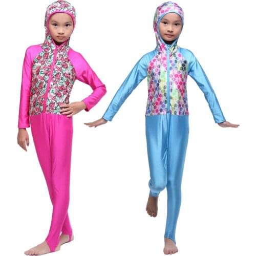 One Piece Suit Muslim Swimwear Burkini Modest Bathing Suit Islamic Swimsuit for Girls