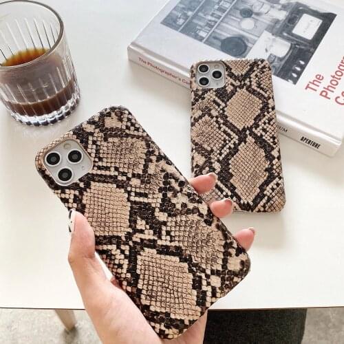 Black Snake Skin PU Leather Cases For iphone 11 11Pro Max 7 8 Plus X XS Max XR 6S Phone Case Crocodile Texture Back Cover Coque