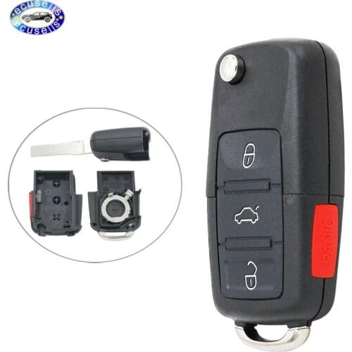3+1/4 Buttons Remote Key Shell Case Fob for VW Volkswagen Bettle Polo Jetta Touareg Passat Golf with uncut HU66 Blade