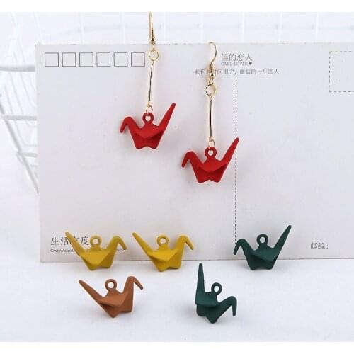 DIY Jewelry Findings 3D Rubber Enamel Alloy Animal Bird Charms Fashion Earring Oil Drop Necklace Pendants Ornament 10pcs 12*19mm