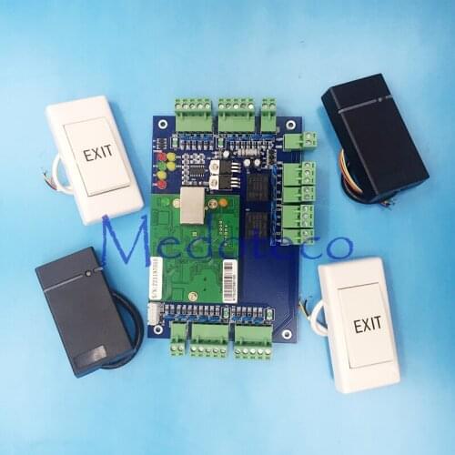 Two door Access Control Panel RFID access control board TCP/IP Double Door Security Access Controller + rfid Slave Reader