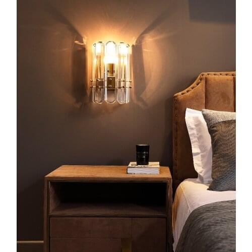 Crystal Wall Lamp Bedroom Modern LED Wall Lights For Home Lighting Living Room Beside Copper Light Fixtures Bathroom Wandlamp