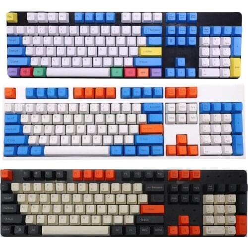 108Pcs/Set PBT Color Matching Key Caps Keycaps for Cherry MX Mechanical Keyboard