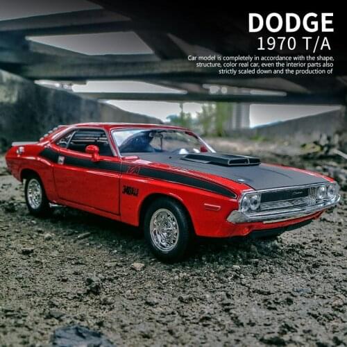 1:24 Dodge Challenger T/A 1970 Muscle Car Alloy Car Model Diecast Toy Vehicle High Simitation Cars Toys For Children Gifts