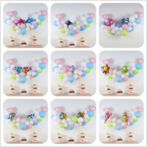 A Set Ocean Animal Balloons Birthday Party Shark Lobster Octopus Clown Fish Air Balloon Sea Theme Party Birthday Decor