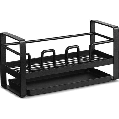 For Kitchen Sink Organizer Caddy Brush Holder Cleaning Soap Brush Drain Rack with Drain Tray, Multifunction