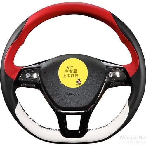 DIY for Mitsubishi Outlander Pajero hand-stitched leather carbon fiber suede car steering wheel cover car accessories