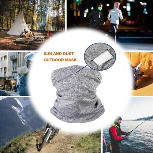 2 Seamless Scarf with 10 PM 2.5 Carbon Filter for Adults Multifunctional Neck Gaiter Headwear Headbands Bandana Non-Slip