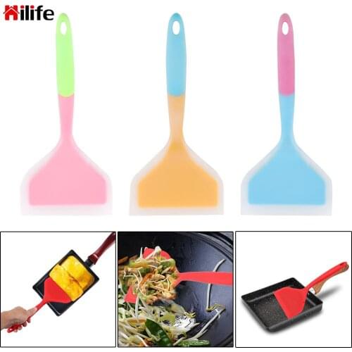 HILIFE Silicone Spatula Wide Pizza Shovel Kitchen Tools Cooking Utensils High Temperature Resistance Non-stick Turners