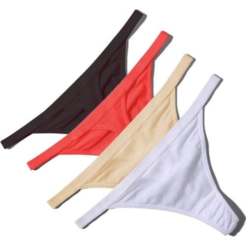 Hot Sale Sexy Women Cotton G String Thongs Low Waist Sexy Panties Ladies Seamless Underwear Black Red White Skin Erotic Panty