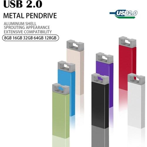 USB Flash Drive 2.0 64GB Metal Pendrive High Speed Memoria USB Stick 32GB Pen Drive Real Capacity 16GB USB Flash Custom Logo