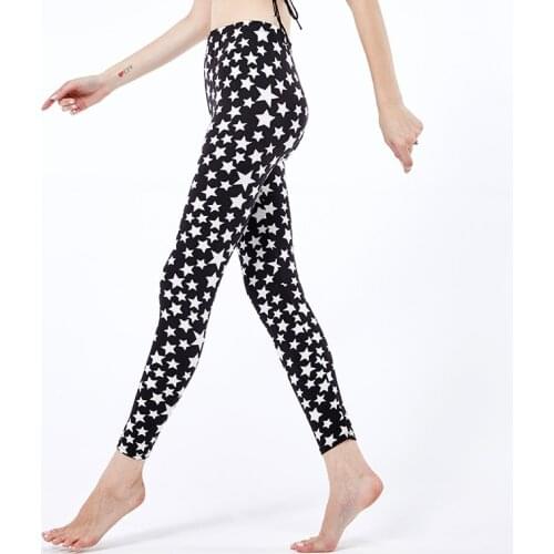 VIIANLES Workout Sexy Legging Women Fitness Leggins White Star Print Push Up Legging Women Legins Fitness High Waist Pants