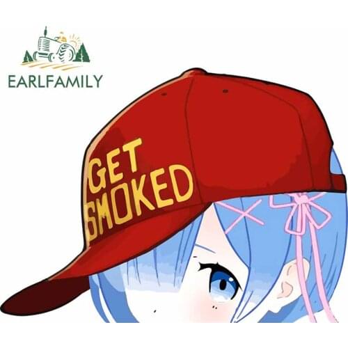 EARLFAMILY 13cm x 9.9cm for Get Smoked Rem Vinyl Car Sticker Scratch-proof Window Trunk Waterproof Windshield 3D DIY Decal