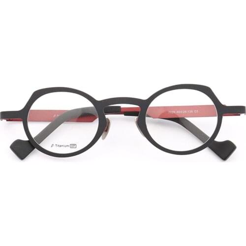 Vintage Retro Women Pure Titanium Glasses Frame men Round Light Metal Eyeglasses Frames Red Gold Grey Eyeglass Frames Rx Eyewear