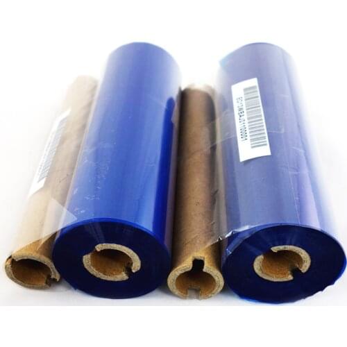 2R x Wax ribbon for printer 110mm x 90 m Blue color barcode ribbon 1/2 inch core for zebra thermal transfer label printer