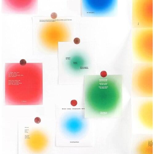 10pcs/Pack Folding Note Paper Light And Shadow Afterglow Series DIY Hand Account Scrapbooking Decor Material Paper Stationey