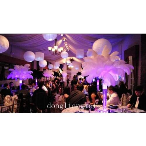 100pcs 18-20 inch(45-50cm) white Ostrich Feather plumes for wedding centerpiece wedding party event decor festive decoration