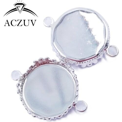 200pcs Silver Plated 15mm 20mm 25mm Necklace Bracelet Pendant Tray Bezel Blank Jewelry Link Connector Cabochon Setting DPL004