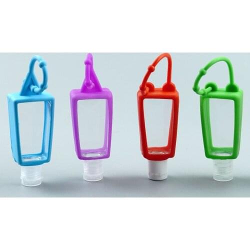 30ml Mini Hand Sanitizer Holder With Refillable Bottle Travel Portable Safe Gel Holder Hangable Liquid Soap Dispenser Containers