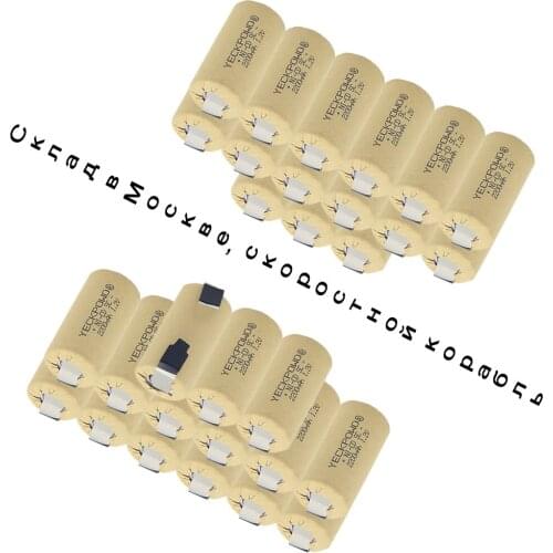 30 pcs 2200mAh NICD sub C battery 1.2V SC batteries rechargeable for screwdrivers real capacity guaranteed for dewalt akkus