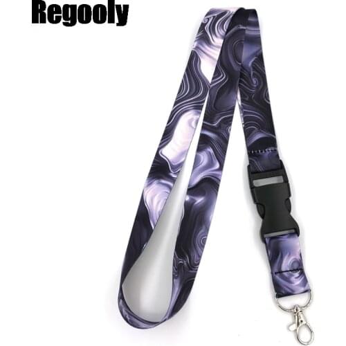 Watercolor Artistic wave pattern Art Key Chain webbings ribbons Neck Strap for Phone Key ID Card Cartoon Lanyards